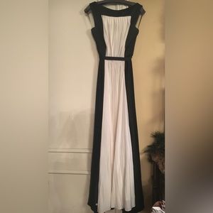 Talbot Runhof Long Gown, Size 8. Black/White